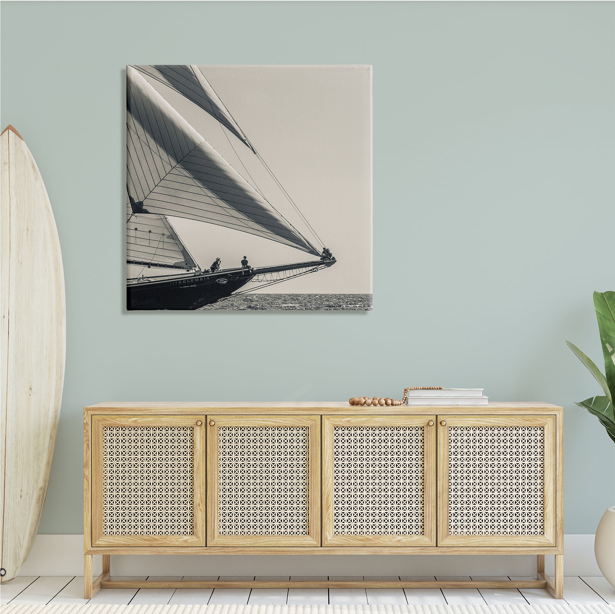 Stupell Indtries Vintage Ocean Ship Photography People Resting on Bow,36 x 36,Design by Danita Delimont