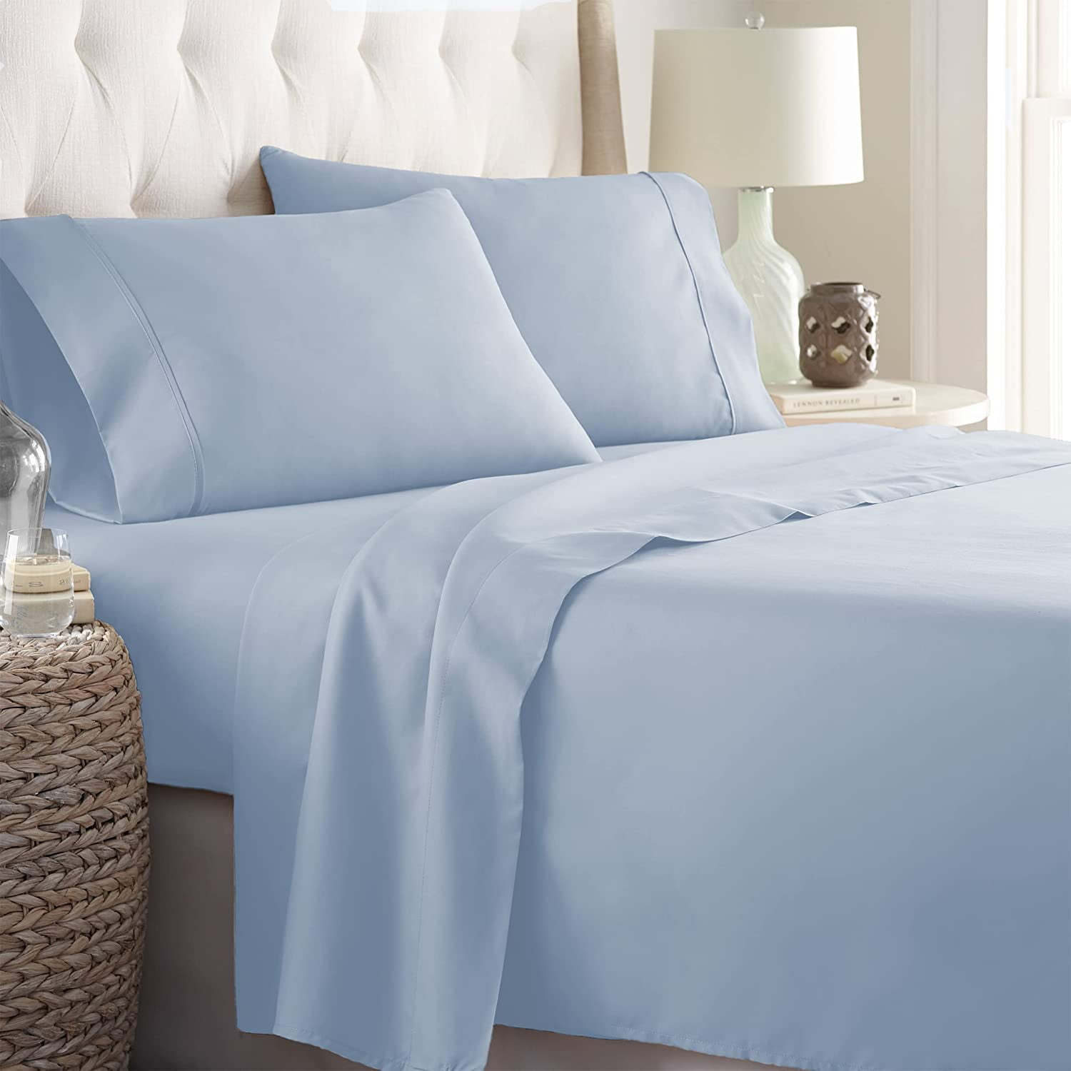 Danjor Linens Twin Size Bed Sheets Set 1800 Series Spa Blue