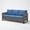 Gray/Blue, variant on Giantfurnni Outdoor Patio 3-Seat Sofa,All-Weather WIcker Patio Couch with Square Armrest,Outdoor Conversation Sofa for Deck Porch Garden Backyard