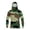 43#Dark Green, variant on UPF 50 Camo Long Sleeve Men Hoodie with Face Mask Sun Protection Hooded Fishing Shirt Quick Dry Sun Shirt Summer Clothes Army Green S