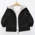 thumbnail image 7 of UQJfacai Kids Rain Jacket Lightweight Waterproof Fleece Lined Hooded Windbreaker with Pockets Trendy Fall Winter Outdoor Raincoats for Boys Girls 4-15 Years, 7 of 7