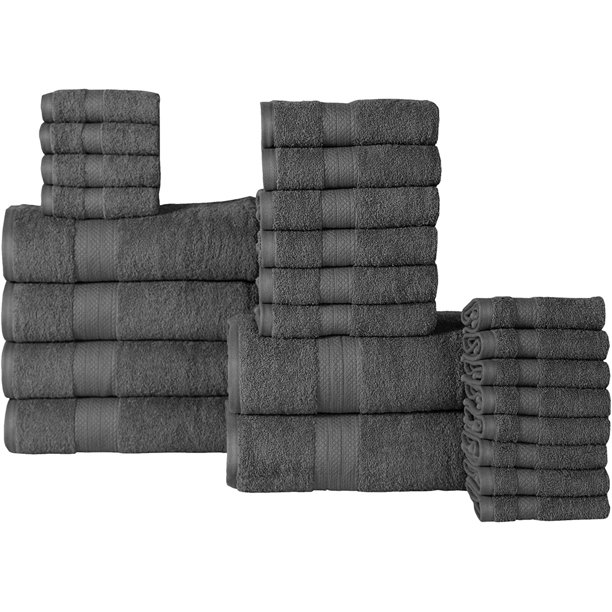 Affinity Linens Economic Collection 100 Cotton LowTwist Towel Set (24