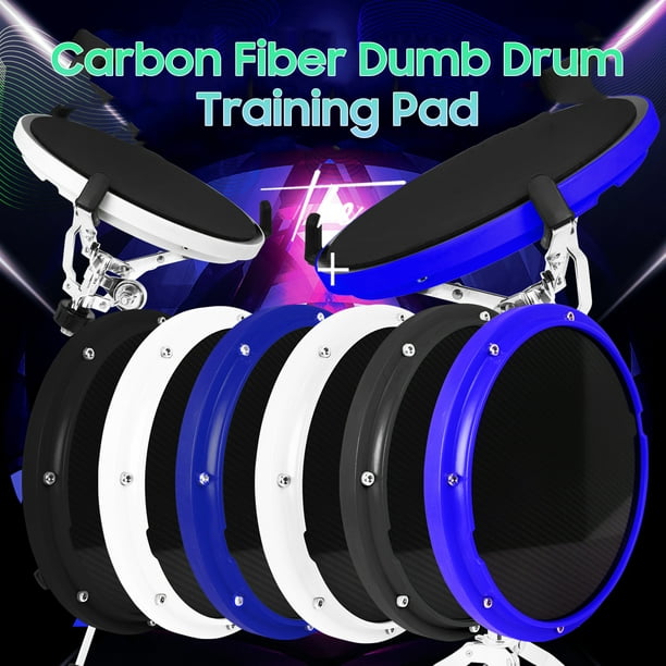 Tambour d'entraînement de tambour de 10 pouces Tapis d'entraînement de  tambour silencieux Accessoire de percussion de tambour muet en fibre de  carbone pour débutant professionnel 