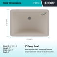 thumbnail image 3 of 21" Rectangle Quartz Vanity Bathroom Sink, Galaxy Beige Drop-In Sink, Undermount Bathroom Sink, Granite Vanity Basin by Lexicon Platinum LP-V214-B, 3 of 6