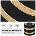 thumbnail image 5 of Tcbosik Handwoven Water Hyacinth Ottoman,18-Inch Round Pouf Footrest with 350lbs Capacity, Natural & Black, 5 of 7