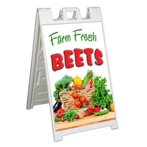 Farm Fresh Beets (24" X 36") Standard A-Frame Signicade, Includes Decal Applied To Stand