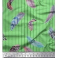 thumbnail image 1 of Soimoi Cotton Duck Fabric Stripe Feather Printed Fabric 1 Yard 42 Inch Wide, 1 of 1