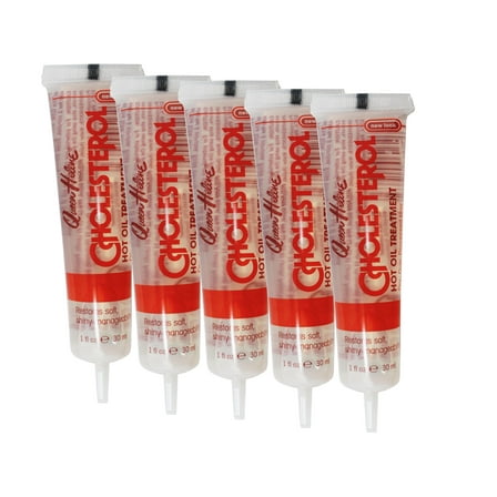 Queen Helene Cholesterol Hot Oil Treatment for Dry, Over-Processed Hair, Restores Soft, Shiny Manageability, 1 FL OZ Tube - 5 Pack