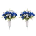 thumbnail image 6 of Orangide Cemetery Flowers 18 Head Rose Bouquet with Bucket Decoration Artificial Memorial Tribute for Graveside Sympathy Gift Outdoor Cemetery Decor for Loved Ones, 6 of 9