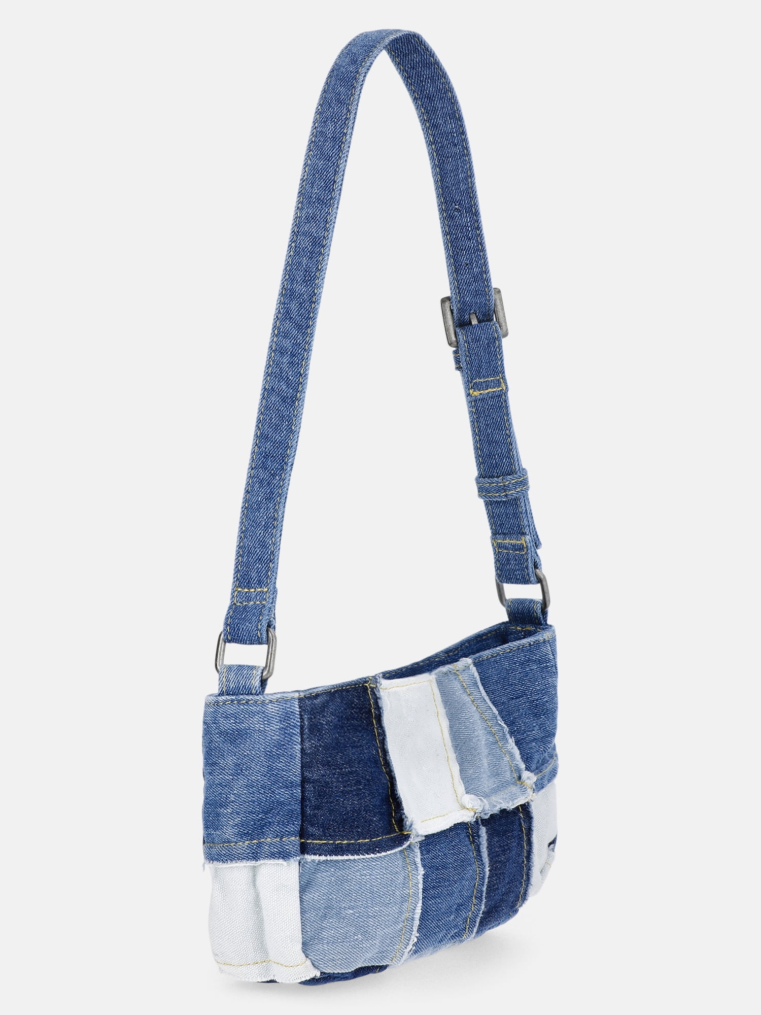 Kacey Lee Women's Denim Shoulder Bag, Denim Patchwork