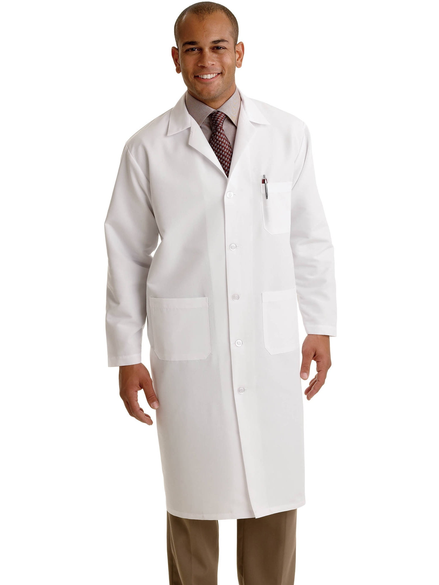 White Full Length Lab Coat With Pockets large Medline 3E 