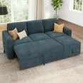 thumbnail image 6 of Marrber Modular Sleeper Sofa Bed with Storage, Corduroy Blue - Pull-Out Sectional Couch Bed for Living Room, Durable Fabric, 6 of 8