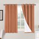 thumbnail image 1 of Cortinas opacas de lino de 84 pulgadas de largo, 100 % absolutamente opacas, con aislamiento térmico, con textura de lino, cortinas con ojales antioxidantes, ahorro de energía con forro blanco, 2 paneles, naranja natural, 52 pulgadas de ancho x 54 pulgadas de largo, 1 of 5