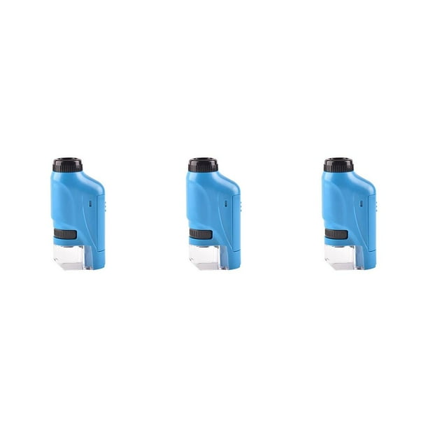 Ounissouiy Microscopio para niños 60-120X Juguetes educativos con para niños Regalo LED portátil Lupa con pilas Experimento de juguete Azul Azul 3piezas Ounissouiy CBP250907