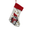 thumbnail image 3 of Qocolcyl Plush Embroidered Christmas Stockings, Cute Penguin Reindeer Santa Snowman Xmas Stocking with Red Cuff, Hanging Gift Bag for Fireplace Tree Indoor Christmas Decorations Holiday Family Party, 3 of 7