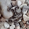 thumbnail image 4 of K-KED Viking Thors Hammer Necklace Mjolnir Pendant Stainless Steel Norse Amulet, 4 of 5