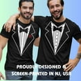 thumbnail image 4 of Men's Funny Tuxedo T-Shirt Black Black W Red Rose, Small, 4 of 5
