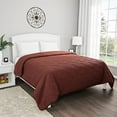 thumbnail image 2 of Bedford Homes 66A-25832 Solid Color Bed Quilt - Twin Size - Chocolate, 2 of 3