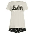 thumbnail image 5 of Grayson Social Women's and Women's Plus Sleep Halloween Short Sleeve Tee and Pajama Short Set, 2pc, 5 of 5