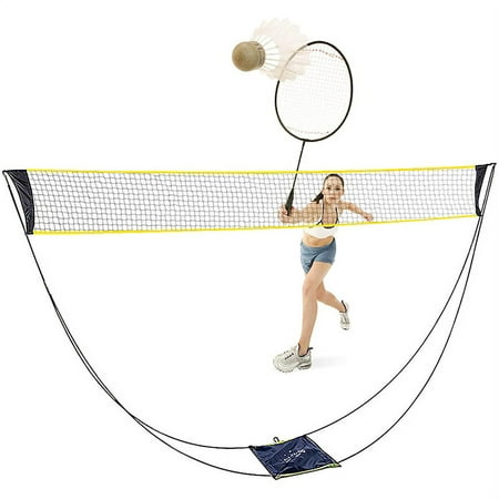 filet de badminton portable avec sac de transport, filet de volley-ball  pour les sports de plage en intérieur à l'extérieur - peut être installé en  quelques secondes sur n'importe quelle surface