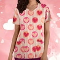 thumbnail image 1 of TIMIFIS Blouse d'Uniforme de Travail pour Femmes, Manches Courtes, Col en V, avec Poches, 1 of 5