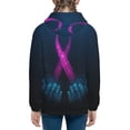 thumbnail image 4 of Kll Unisex Kids Boys Girls Hooded Pocket Pullover Hoodies-Two Human Hands Are Holds Pink Ribbon Awareness, 4 of 9