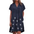 thumbnail image 1 of Vestidos casuales de verano para mujer, túnica de fiesta, columpio, cuello en V informal, vestidos de mujer sólidos con bolsillos Pompotops  ghjkhdj15502, 1 of 6