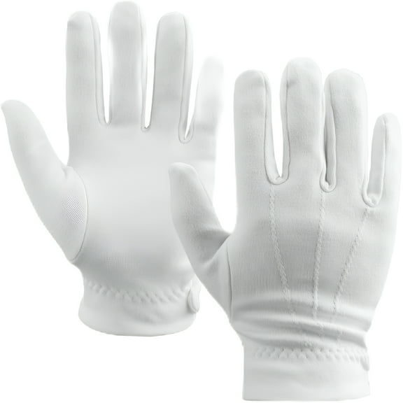 TELOLY White Gloves for Women and Men, Cotton Gloves, White Cotton Gloves for Costumes