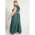 thumbnail image 2 of June & Vie Women's Plus Size Boatneck Plisse Cap-Sleeve Maxi Dress, 2 of 4