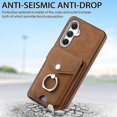 thumbnail image 2 of Funda para Samsung Galaxy A54 5g de cuero con acabado galvanizado y tarjetero (negro), 2 of 5