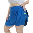 thumbnail image 2 of HDE Women's Plus Size Tennis Skort Pleated Skirt with Shorts Royal Blue 1X, 2 of 6
