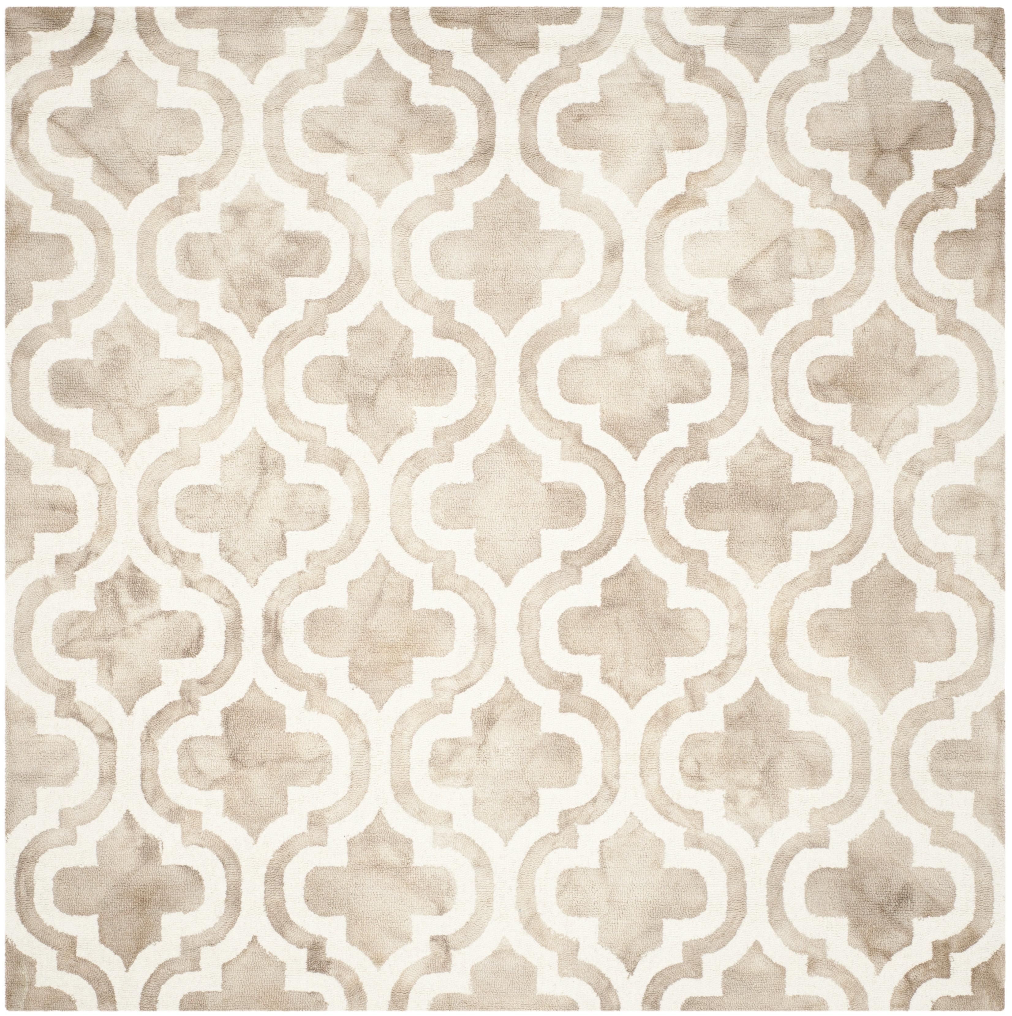 Safavieh Dip Dye Jolyon Geometric Wool Area Rug, Beige/Ivory, 7' x 7' Square