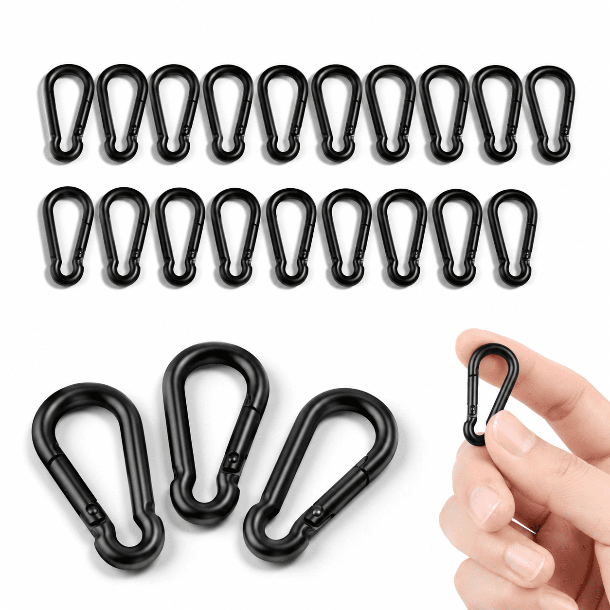 1.57inch(M4)--24pcs Galvanized Steel Spring Snap Hooks Heavy Duty Quick Links
