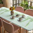 thumbnail image 3 of Green Bow Table Cloths for 8 Foot Rectangle Tables, Cute Bowknot Minimalist Solid Color Patio Waterproof Elastic Fitted Tablecloths, Washable Rectangular Table Cover for Camping, 3 of 8