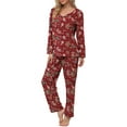 thumbnail image 4 of Anygrew Women's Pajamas Set Long Sleeve Shirts and Long Pants 2 Piece Pjs Sleepwear with Pockets, 4 of 8