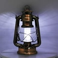thumbnail image 4 of YAKii LED Vintage Lantern Metal Hanging Hurricane Lantern 12 LED Dimmer Switch Cold White Battery Operated Lantern Power Outage Indoor Camping Lighting Outdoor Brooklyn Lantern Decoration(Copper), 4 of 7