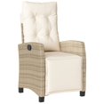 thumbnail image 3 of vidaXL 9 Piece Garden Dining Set with Cushions Beige Poly Rattan, 3 of 5