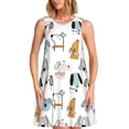 thumbnail image 1 of Bixox Robe Sans Manches à Imprimé Chiot pour Femmes avec Poches, Robe Décontractée Longueur Genou pour l'Été-TTG, 1 of 7