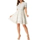 thumbnail image 2 of Vestido de botón con cuello en V y volantes de flores INSPIRE CHIC para mujer en blanco XL, 2 of 7