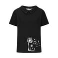 thumbnail image 4 of Njoeus T-Shirts & Graphic Tees Hawaiian Shirts for Women Linen Shirts for Women, Women's Casual Retro Style Casual Printed Short Sleeve Blouse V-Sleeve Blouse/Shirt Business Casual Tops for Women On C, 4 of 4