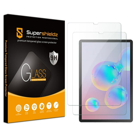 [2-Pack] Supershieldz for Samsung Galaxy Tab S6 (10.5 inch) Tempered Glass Screen Protector, Anti-Scratch, Anti-Fingerprint, Bubble Free