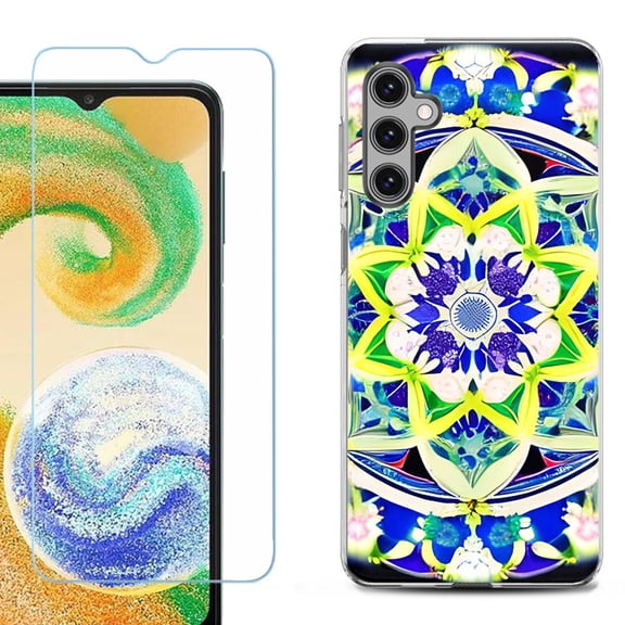 OneToughShield ® Compatible with Samsung Galaxy A15 5G, Shockproof Phone Case, with Tempered Glass Screen Protector - Mandalas Color