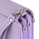 thumbnail image 3 of Estuche para lápices de colores de piel sintética con compartimentos, prácticos estuches grandes para lápices de acuarela, lápices normales, color morado, 3 of 5