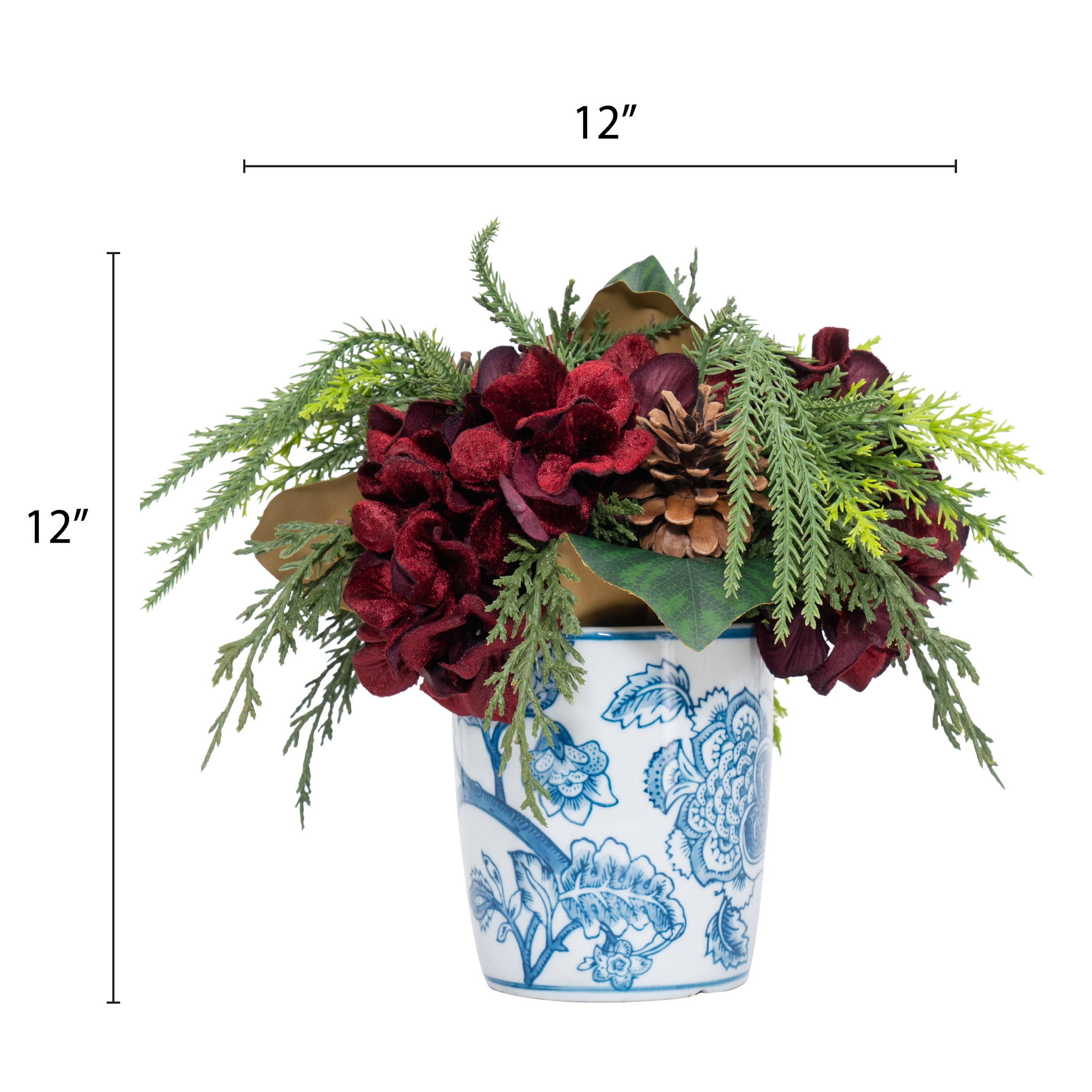 My Texas House Christmas Arrangement in Ceramic Pot, Multicolor, 11"