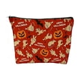 thumbnail image 3 of Hometravel Halloween Zipper Cosmetic Bag, Multi-Pattern Spooky Makeup Pouch, Reusable Canvas Travel Storage Bag for Makeup, Toiletries, Small Accessories Organizer, 3 of 7