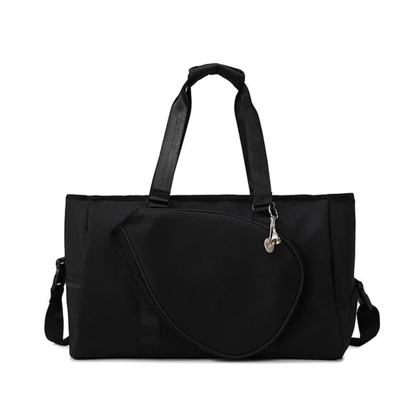 guohui Badminton Racket Shoulder Bag Handbag Athletic Equipment Tote Removable Shoulder Black