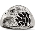 thumbnail image 1 of Stainless Steel Polished And Textured Black Enameled Eagle Ring (Size 12) Made In China sr456-12, 1 of 5