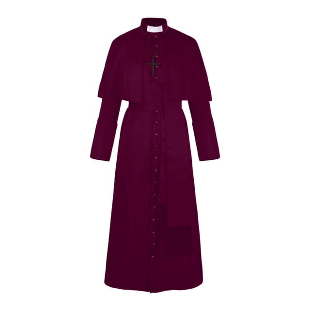 for Halloween Elegant Priest Outfit for Events with Button Closure Masquerade Attire for Parties