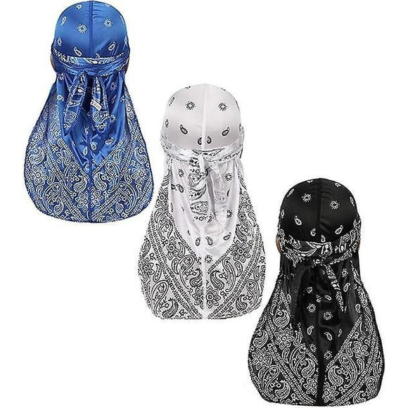 Dww-ensemble 3 Pices (noir, Blanc, Bleu Saphir) Avec Foulards En Soie Pour Hommes Et Femmes, Bretelles Larges Longue Queue, Vagues 360 Degrs