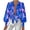 Blue Pink Flower, variant on Women Fashion Button Down Shirts V Neck Boho Printed Long Sleeve Blouses Dressy Casual Spring Fall Tops